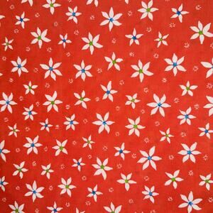 White Flower on Coral by Christine Graf | QT Fabrics | 1/2 Yd | Twilight Garden